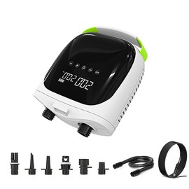 PEAKFLOW 20PSI High Pressure SUP Air Pump, Intelligent Dual Stage Inflation & Auto-Off & Deflation, 12V DC Car Connector, for Inflatable Towable Tube