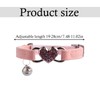 Tabanzhe Heart Cat Collar-Adjustable Rhinestone Collar with Safety Belt and