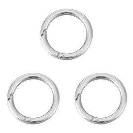 UNICRAFTALE About 3Pcs 30mm Spring Gate Rings 316 Stainless Steel Snap Clasps Round Carabiner Clips Snap Hooks Metal Spring Keyring Buckle Clasps for Bag Purse Shoulder Strap Key Chains