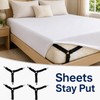 4-Piece Bed Sheet Grippers for Secure Sheet Fit - Adjustable