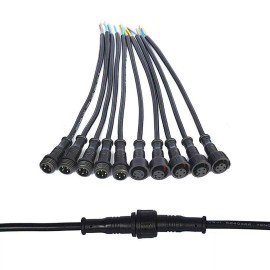 WESIRI 5Pairs 4pin Black Electrical Connector LED Connector for LED Lights 20cm Exte...
