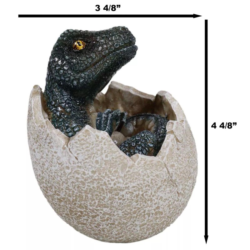 Jurassic Era Predator Velociraptor Hatchling Egg Dinosaur Figurine Collectible