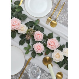 5FT Artificial Rose Flower Burgundy Fake Floral Garland for Wedding Ceremony Backdrop Arch Flowers Table Centerpieces Decorations