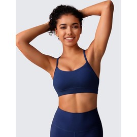 BAYDI Clouduxi Y-Back Sports Bra - Light Support Racerback Yoga Bra, A-C Cup, navy blue