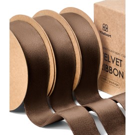 Vitalizart - Juego de cintas de terciopelo de 1 pulgada de doble cara para adornos de Navidad, envoltura de regalo de 15 yardas, decoración de coronas, lazos para hacer manualidades navideñas, color