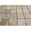 2x2 Walnut Tumbled Aged Travertine Mosaic Tile Wall and Floor
