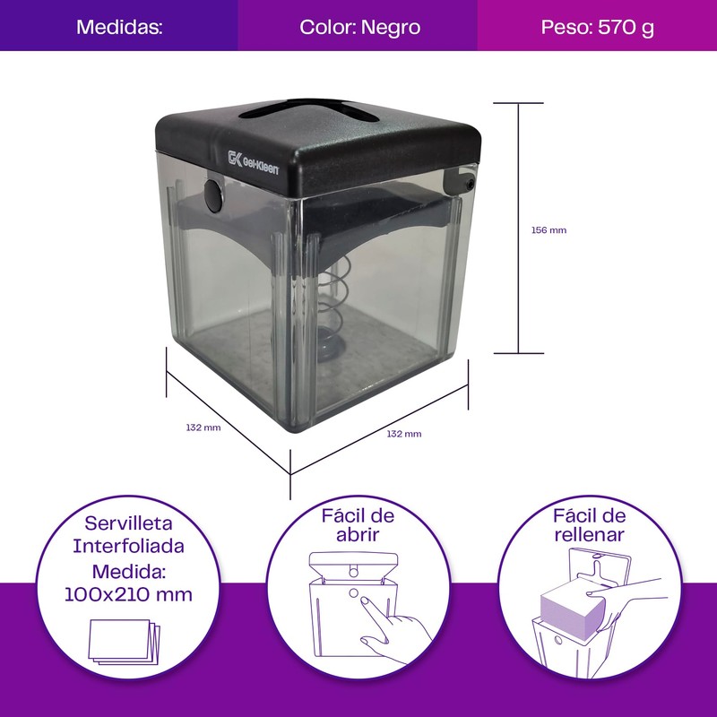 Gel Kleen. Servilletero De Mesa Para Restaurantes y Cafeterías. Servilleta