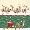Ideal Home Range Lunch Napkins, Reindeer Sleigh Green