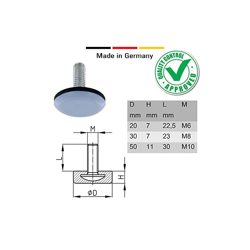 cyclingcolors 4 x furniture gliders with thread, Teflon gliders, thread