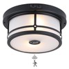 Vexagyle Outdoor Flush Mount Motion Sensor Ceiling Light,2-Light Industrial Porch