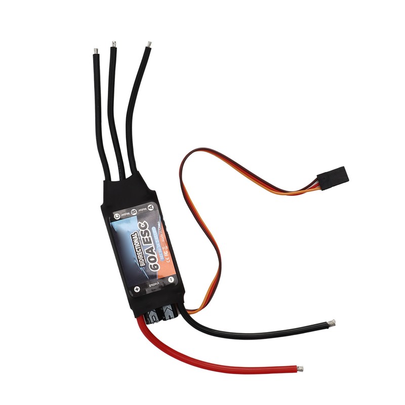 Black 60A Bidirectional Brushless ESC Rapid Response Brushless Electric Speed