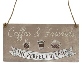 Second Ave Coffee & Friends Wooden Hanging Gift Rectangle Home Cafe Friendship Sign Plaque