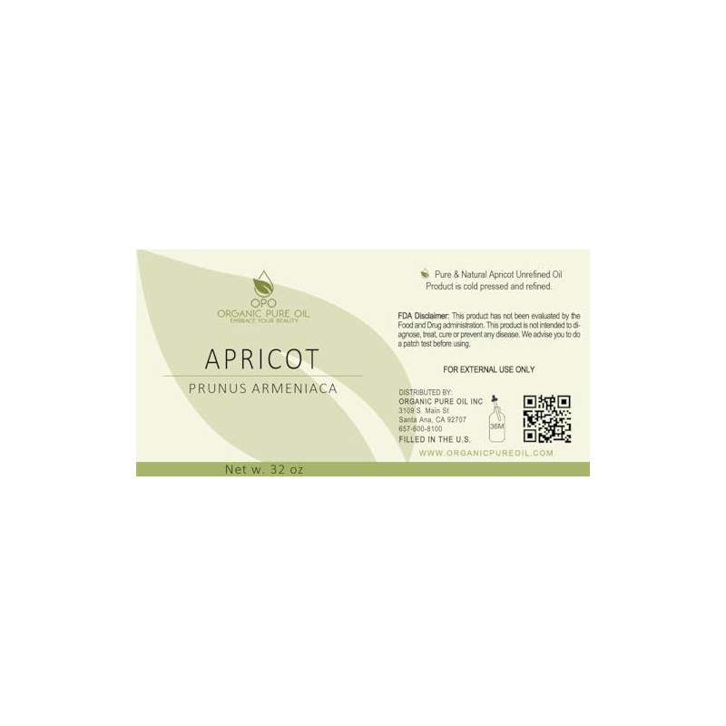 Organic Pure Oil Aceite de Hueso de Albaricoque Opo