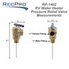 RecPro RV Temperature and Pressure Relief Valve and 1/2" Back