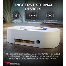 Dakota Alert Wireless Receiver- RE-4k Plus- Up to 1 Mile Operating Range - Compatible with All Dakota Alert 4000 Series Sensors: SBB-4000, DCHT-4000, DCMT-4000, DCPT-4000, and UT-4000 Transmitters