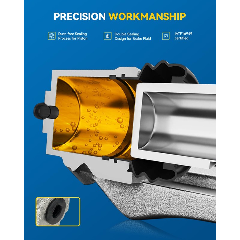 PHILTOP Rear Right Brake Caliper Compatible with 2012-2017 Rio, 19-B6810