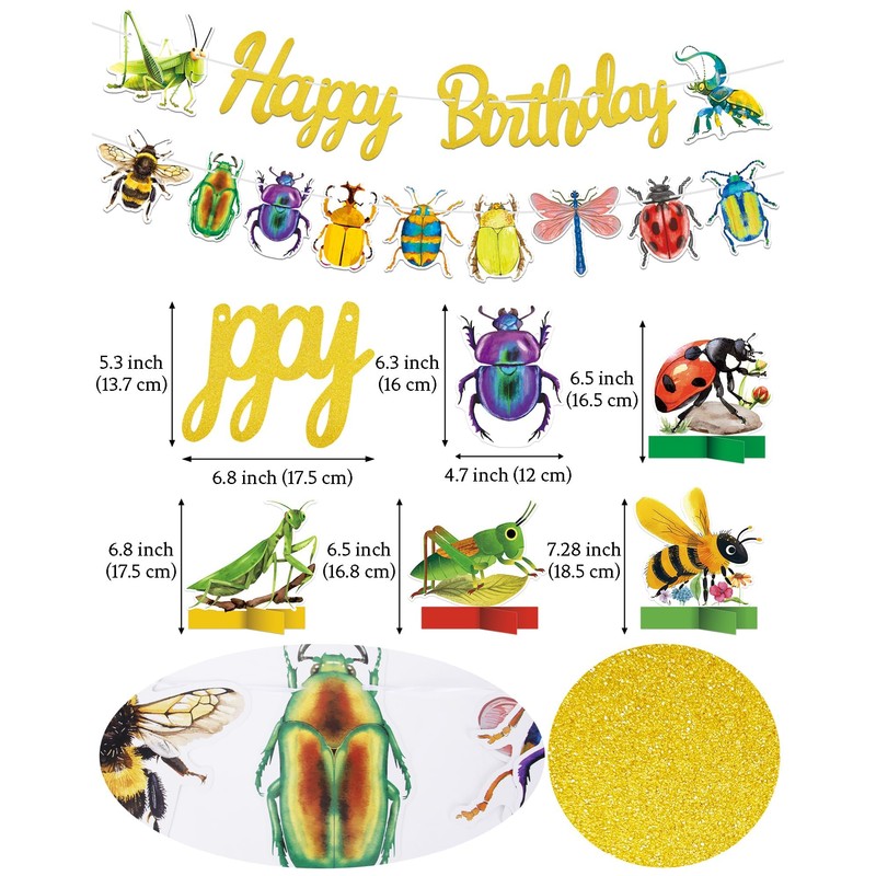 HAPPARTY - Decoración para fiestas de cumpleaños con insectos, diseño