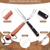 2 Pieces Meat Fork Stainless Steel Carving Fork with Wood