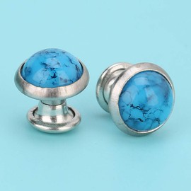 50 Pieces 8 mm DIY Buttons Turquoise Quick Rivets Studs DIY Leathercraft for Bag Shoes Bracelet Tandy Leather (#4)