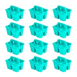 Storex Mini Classroom Caddy, Multipurpose Classroom Organizer with Handle, Teal, 12-Pack (01065U12C)
