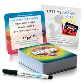 Lifetime Wishes Family Connection Conversation Card Game – 72 Prompt Keepsake Cards for Adults, Teens, and Families – Bond, Inspire, Connect, Guide, Whisper – Fun Family Game Night, 2+ Players