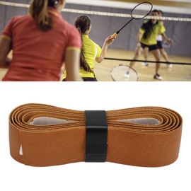 SUNGOOYUE Leather Tennis Racket Grip Tape with Sweat Absorption, Racket Overgrip Tape Replacement for Accurate Control (Brown)