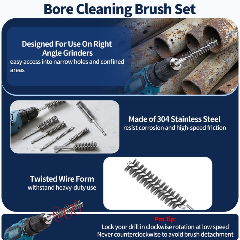 Waltool 15Pcs Abrasive Brushes with 1/4 Inch Hex Shank for