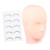 WOONEKY 1set Eyelash Extension Practice Mannequin Head Model for Makeup