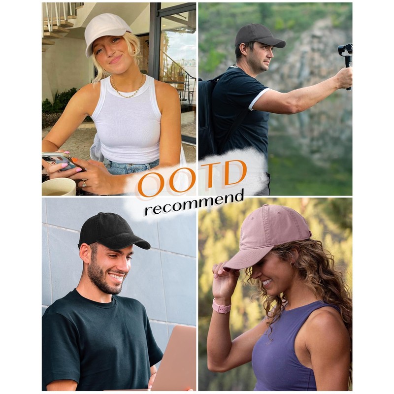 FURTALK Cotton Low Profile Baseball Cap Hat for Men Women