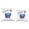 Texas Wildflower Butterfly Home State Bluebonnet Gift Design Throw Pillow