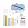 ZIPIT Furry Monster Pouch, One Long Zipper Pouch (Blue &