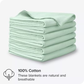 Bare Home Flannel Receiving Blanket, 100% Cotton Flannel, 6-Pack by Bare Home - Mint