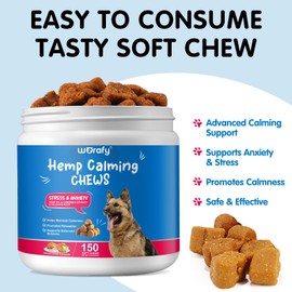 HRAMEX Calming Chews for Dogs,150 Counts Peking Duck Dog Calming Treats Anxiety Relief,Reduce Stress,Fear,Barking, Hyperactivity,Reactivity, Aggression,Travel Issues, for All Breeds & Sizes(300G)