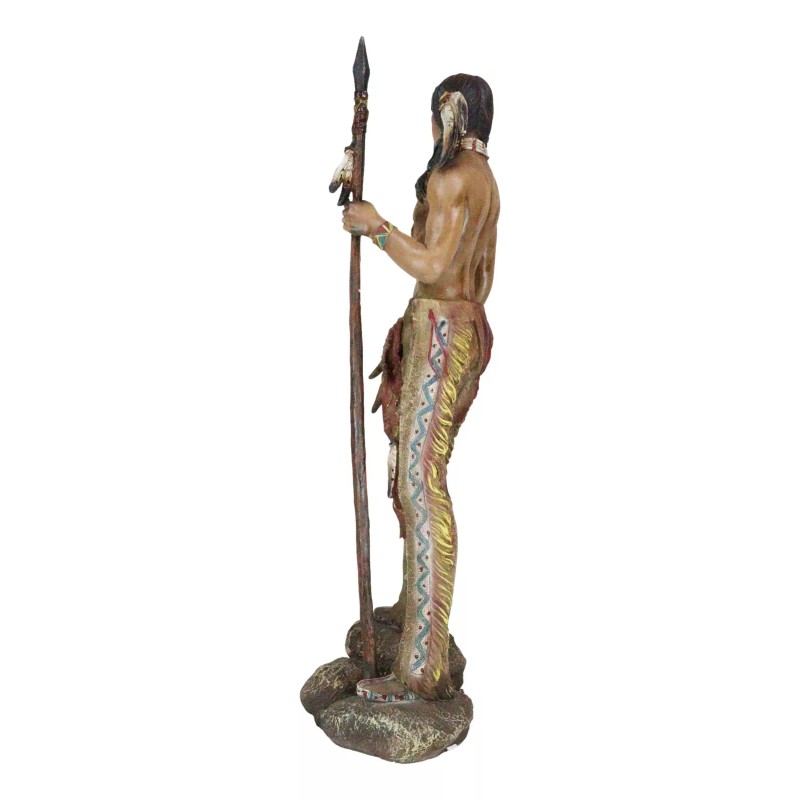 Large Native American Indian Eagle Warrior Chief With Spear And