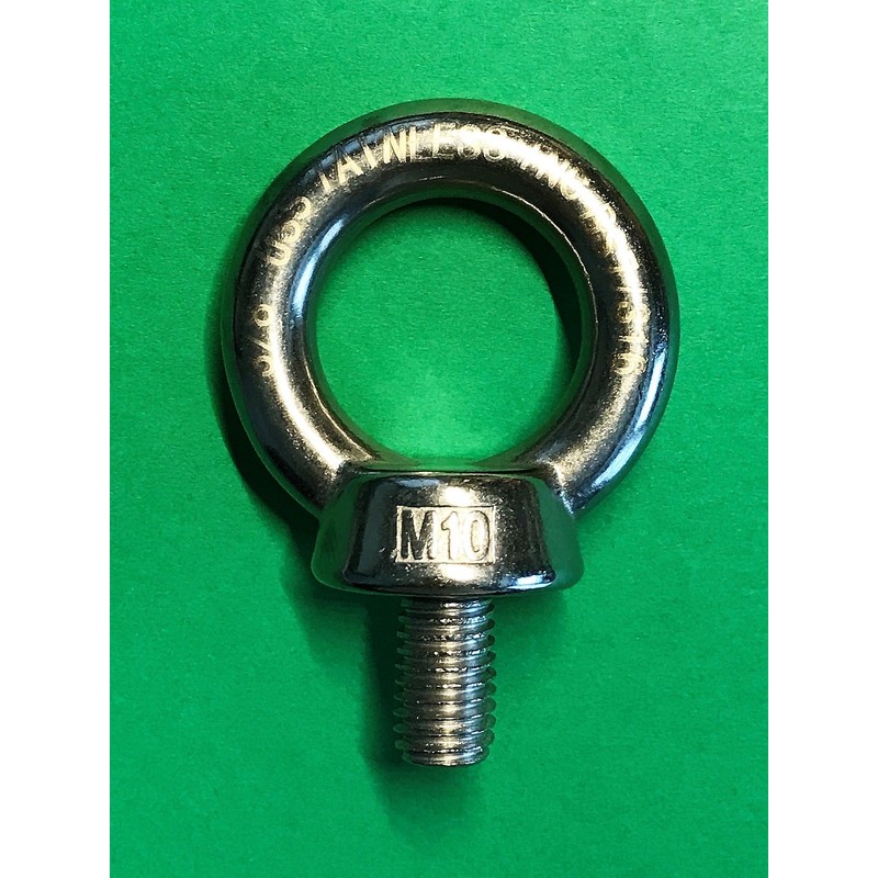 Stainless Steel 316 Lifting Eye Bolt 10mm M10 Marine Grade