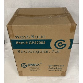 Unbranded GMAX GP42004, Plastic Wash Basin, 7Quart, Rose Color, 50 per Case