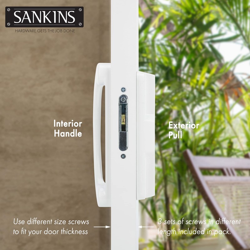 SANKINS Sliding Patio Door Handle Pull Set with Mortise Lock,
