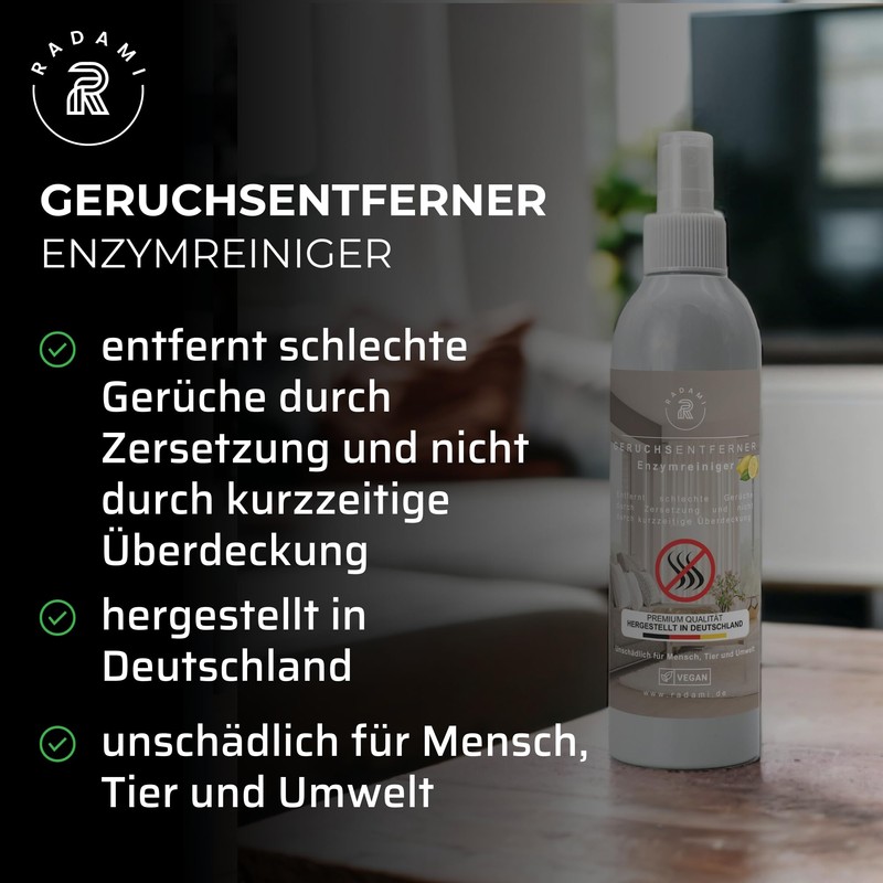 Geruchsentferner Geruchsvernichter 250 ml Enzymreiniger gegen schlechte Gerüche in WC