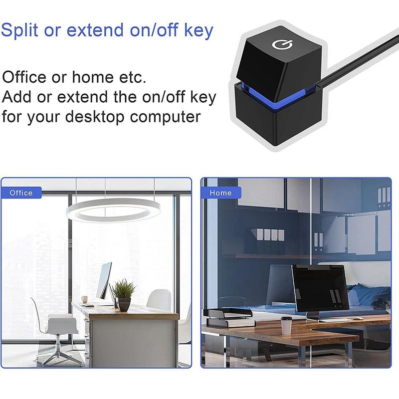 PC Power Switch Blue Switch Mechanical Key Backlit Plug and