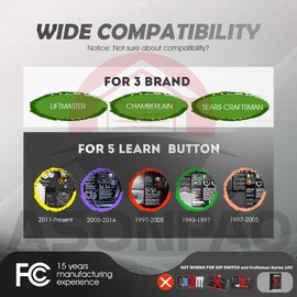 1 for Craftsman Garage Door Opener Keypad CMXZDCG440 Universal, 3-Year-Warranty