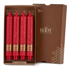 Root Candles Unscented Timberline Collenette 9-Inch Dinner Candles, 4-Count, Red