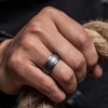 ThunderFit - Anillo de silicona para hombre, borde escalonado, alianza
