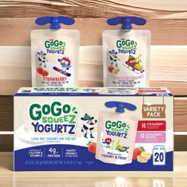 Generic GoGo SqueZ Yogurt, Strawberry and Strawberry banana (20 ct.)