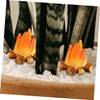 iplusmile 4sets 6pcs Micro Fire Model Miniature Bonfire Decoration for