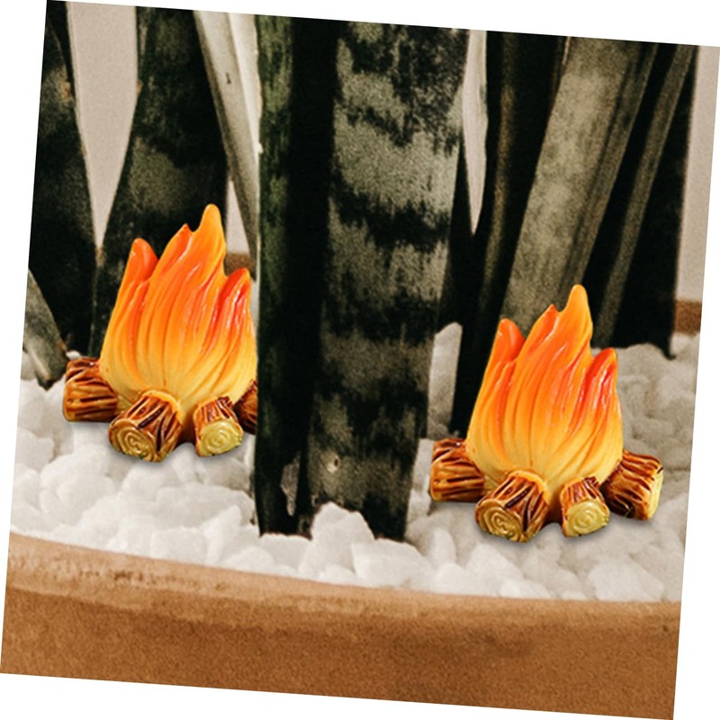 iplusmile 4sets 6pcs Micro Fire Model Miniature Bonfire Decoration for