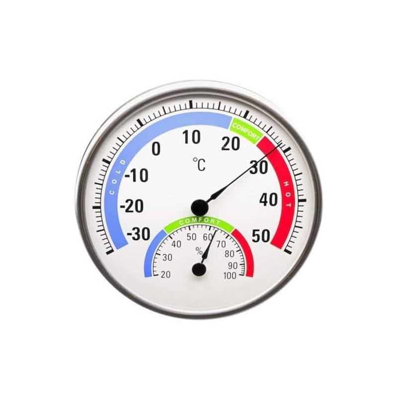 Technoline Analogue Thermometer WA3050, Round Thermo-Hygrometer with Comfort Display, Analogue
