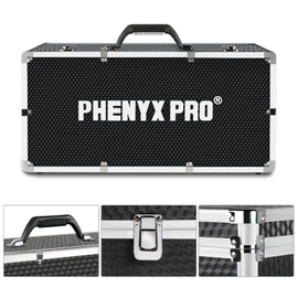 Phenyx Pro Aluminum Alloy Frame Carrying Case with Three-layer Pre-Diced Pick and Pluck Foam, Ideal 8-Channel Wireless Mic Systems Transportation (Size Extra Large 20.4 x 10.2 x 7.9 In)