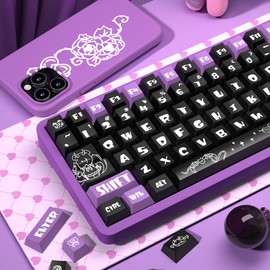 daixiahu Little Devil Theme keycaps 158 Key PBT keycaps Cherry Custom keycap Set is Suitable for 61/87/104/108 Cherry MX Switch and Other Mechanical Keyboards
