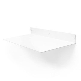 Floating Shelf Wall Mounted (11 inch x 24 inch) Heavy Duty Industrial Modern Steel, White