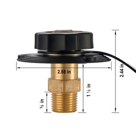 TOPSHINE RV Water Fill Inlet with Check Valve, 3/4 NH Female to 1/2 NPT Male Lead-free Brass, City Water Inlet Flange for RV Camper Motorhome Trailer Marine, Black, Small
